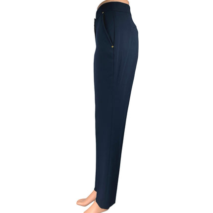 Jones New York Women's Navy Blue Stretch Straight Leg Trouser Dress Pants Size 2