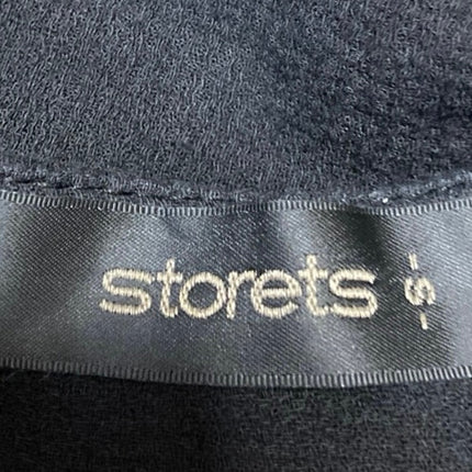 Storets Women's Black Long Bell Sleeves Tie Cropped V Neck Wrap Blouse Top Sz S