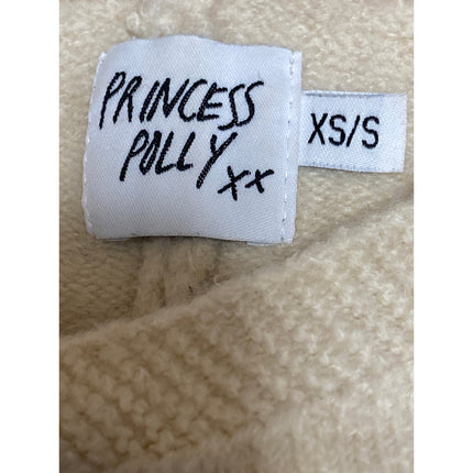 Princess Polly Beige Cream Knit Sleeveless Brami Crop Top Shorts 2 Pc Set Size S