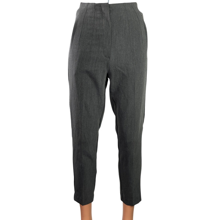 Zara Women's Gray High Waisted Straight  Skinny Ankle Trousers Dress Pants Sz XS
