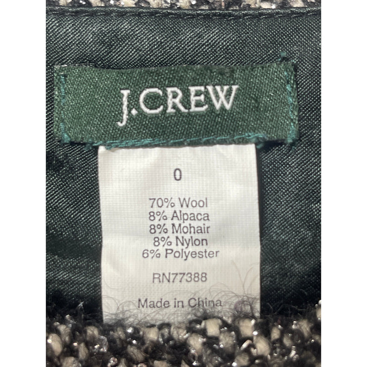 J.Crew Women Gray Wool Zip High Waisted Tweed Straight Pencil Mini Skirt Size 0
