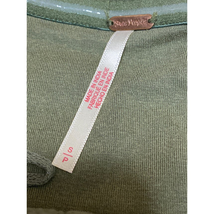 Free People Just A Minute Women's Green Zip Sleeveless Tube Bandeau Crop Top S