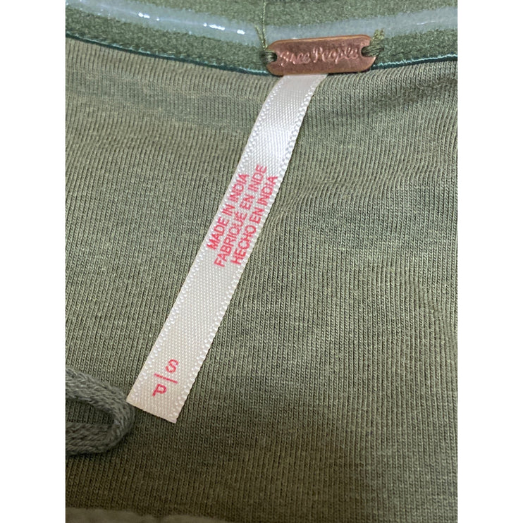 Free People Just A Minute Women's Green Zip Sleeveless Tube Bandeau Crop Top S