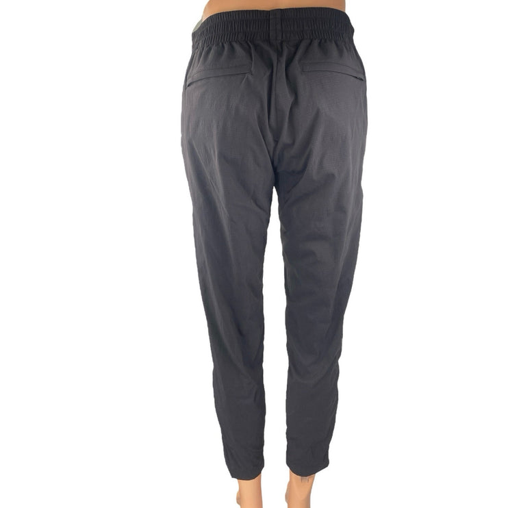 Athleta Women's Black Elastic Waist Ankle Zip Tapered Activewear Sweatpants Sz 4