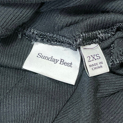 Aritzia Sunday Best Womens Black Ribbed Knit Turtleneck Long Sleeve Top Size 2XS