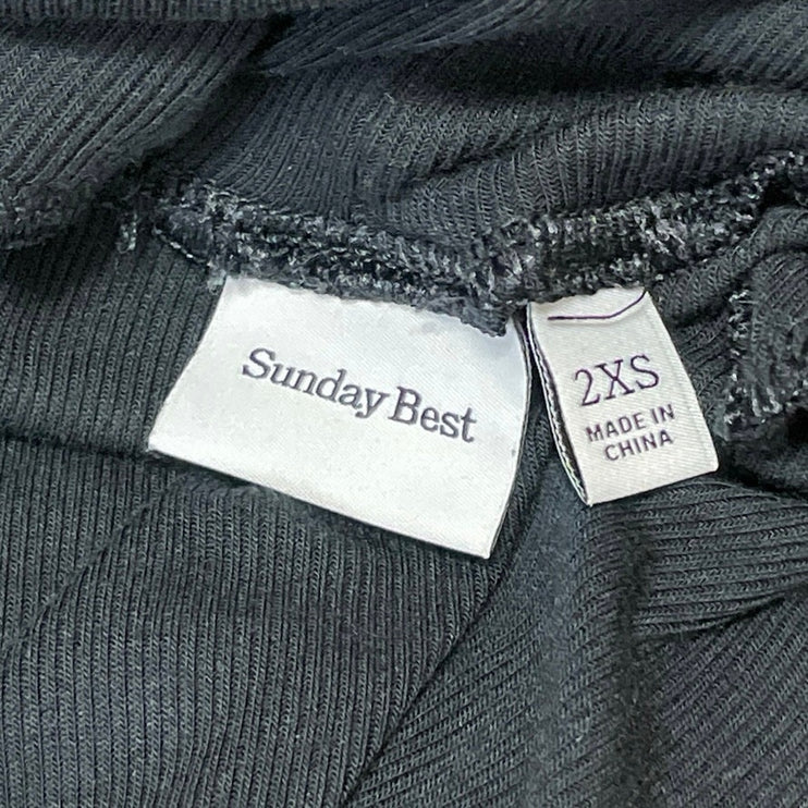 Aritzia Sunday Best Womens Black Ribbed Knit Turtleneck Long Sleeve Top Size 2XS