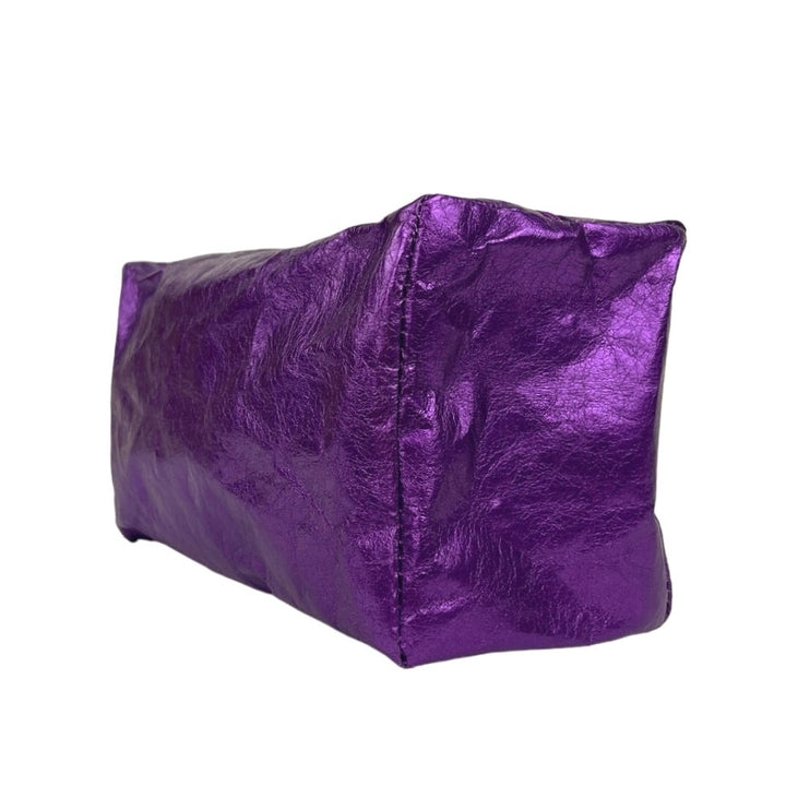 Clinique Purple Metallic Paper Made Special Edition Makeup Case Pouch Bag