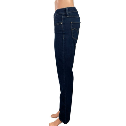 Levi's 314 Women's Dark Blue Mid Rise Shaping Slim Straight Denim Jeans Pants 27