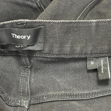 Theory Men's Black Mid Rise Casual Pocket Straight Leg Denim Jeans Size 31