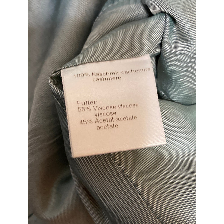 Akris 100% Cashmere Gray Long Sleeve Collar Button Blazer Coat Jacket Size 12