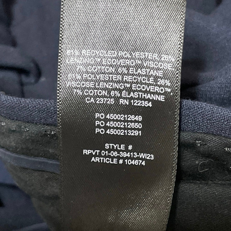 Aritzia Babaton Women's Navy Blue Pleated High Rise Wide Leg Cargo Pants Size 6