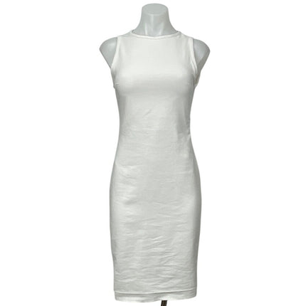 Zara Women's White Sleeveless Open Back Slim Midi Tank Sheath Bodycon Dress XS