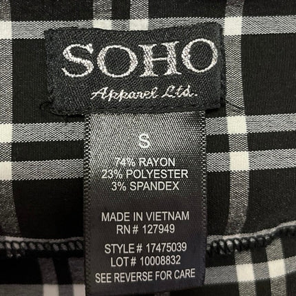 Soho Womens Black Plaid Checkered Skinny High Rise Trousers Leggings Pants Size S