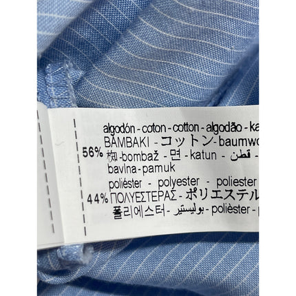NEW Zara Women's Blue Striped Collared Long Sleeve Button Down Shirt Top Size M