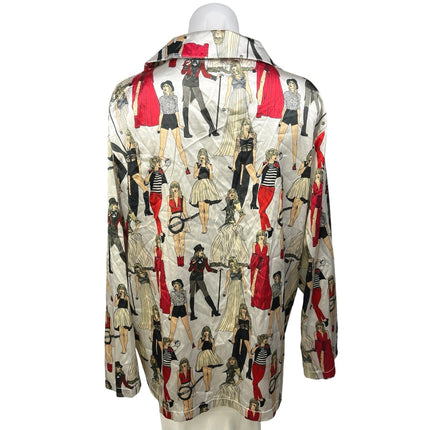 Taylor Swift Eras Tour Multicolor Silk Satin Button Up Long Sleeve Pajama Top M