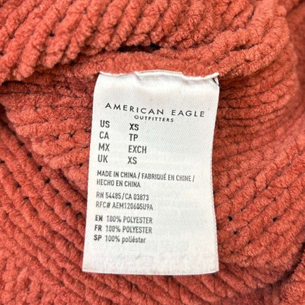 American Eagle Burnt Orange Cable Knit Crew Long Sleeve Sweater Top Size XS