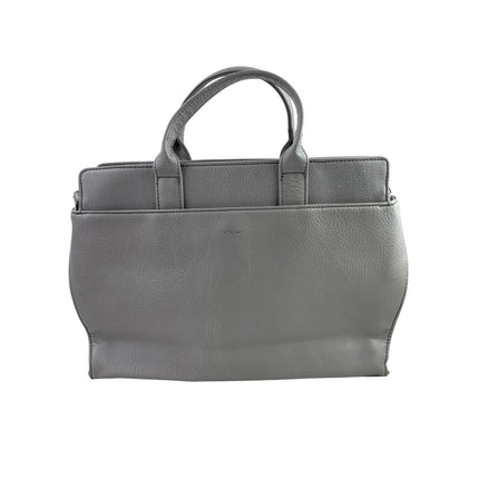 Matt & Nat Gray Pebbled Laptop Zip Crossbody Tote Shopper Messenger Handbag OS
