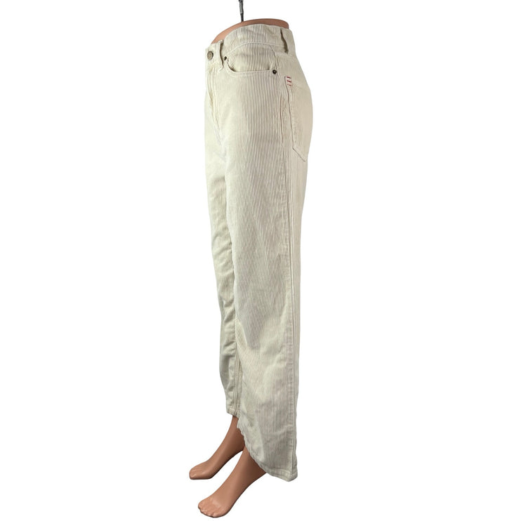 Urban Outfitters BDG Women's Ivory Corduroy High Rise Wide Leg Trousers Pants 27