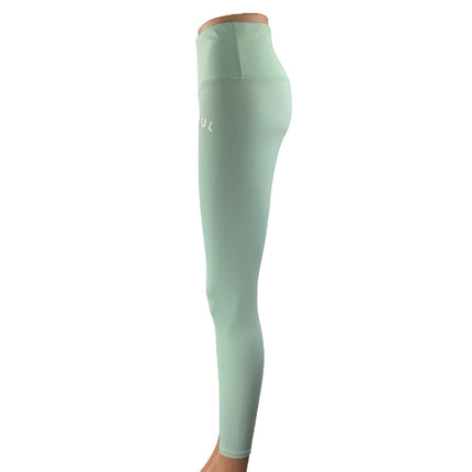 Soul Women's Mint Green High Waisted Yoga Workout Athletic Leggings Pants Size M
