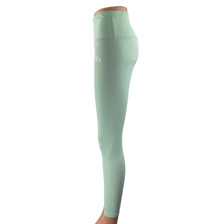 Soul Women's Mint Green High Waisted Yoga Workout Athletic Leggings Pants Size M