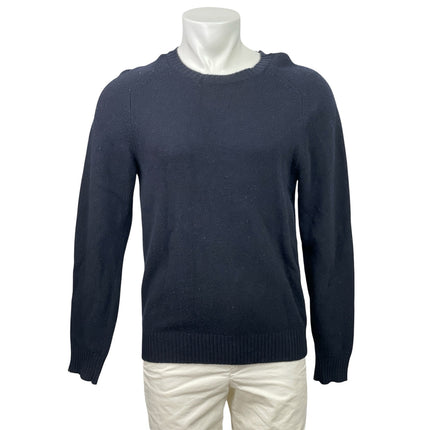 Uniqlo 100% Wool Men's Blue Knitted Long Sleeve Crew Neck Sweatshirt Sweater M