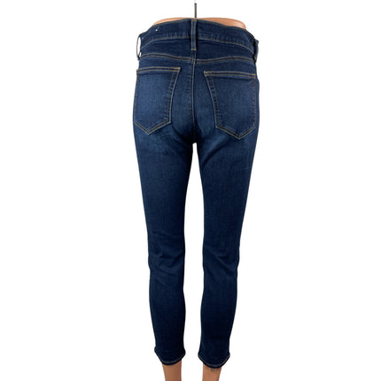 Ann Taylor LOFT Women's Blue Dark Wash Y2k Cropped Skinny Denim Jeans Size 6P