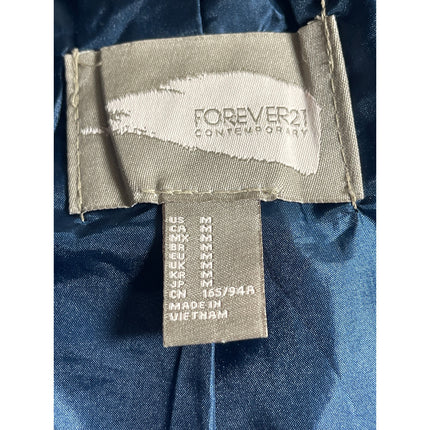 Forever 21 Women's Blue Shawl Collar Open Long Sleeve Blazer Coat Jacket Size M