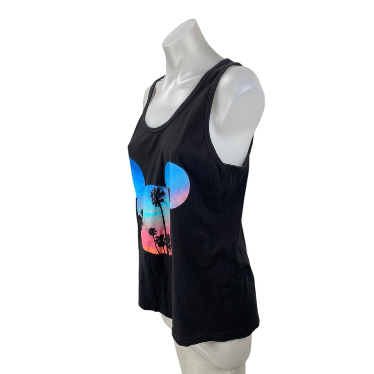 Disney Palms Mickey Mouse Prime Women's Graphic Sleeveless Tee Tank Top Size M