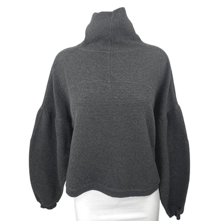 Lululemon Women's Black Long Balloon Sleeve Turtleneck Knit Sweater Top Size OS