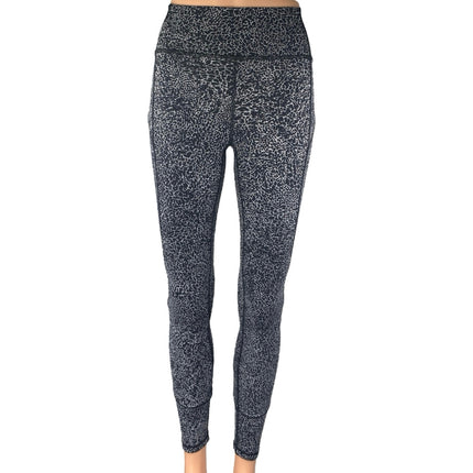 Lululemon In Movement Tight 25" Black Leopard Yoga Athletic Leggings Pants 4