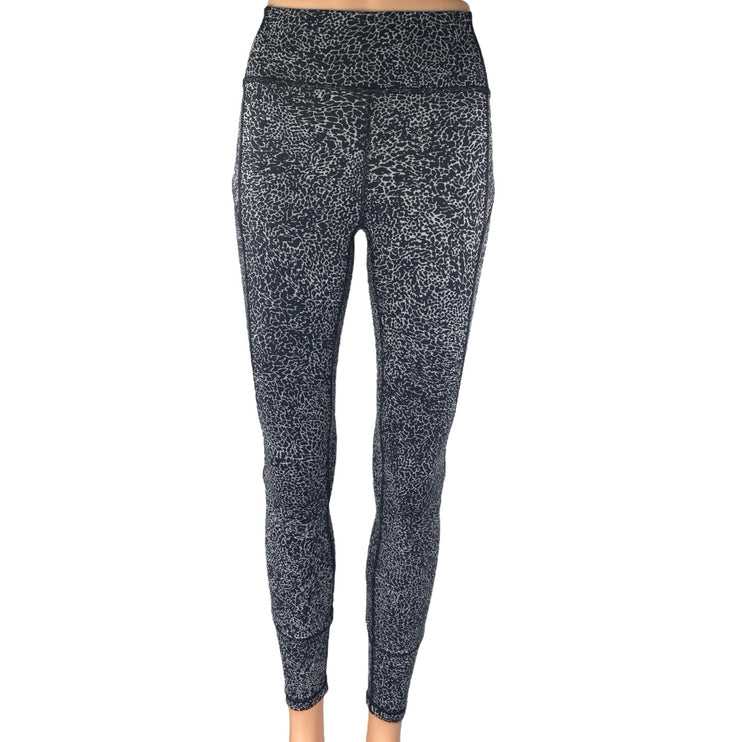 Lululemon In Movement Tight 25" Black Leopard Yoga Athletic Leggings Pants 4