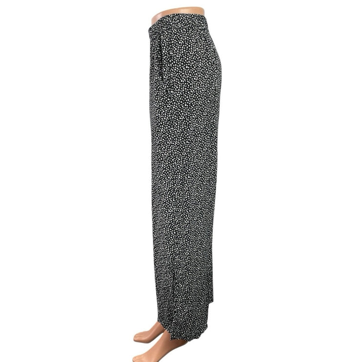 & Other Stories Women's Black White High Rise Wide Leg Trousers Pants Size 4