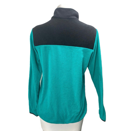 The North Face Glacier Green Black Half Zip Fleece Long Sleeve Sweater Top Sz M