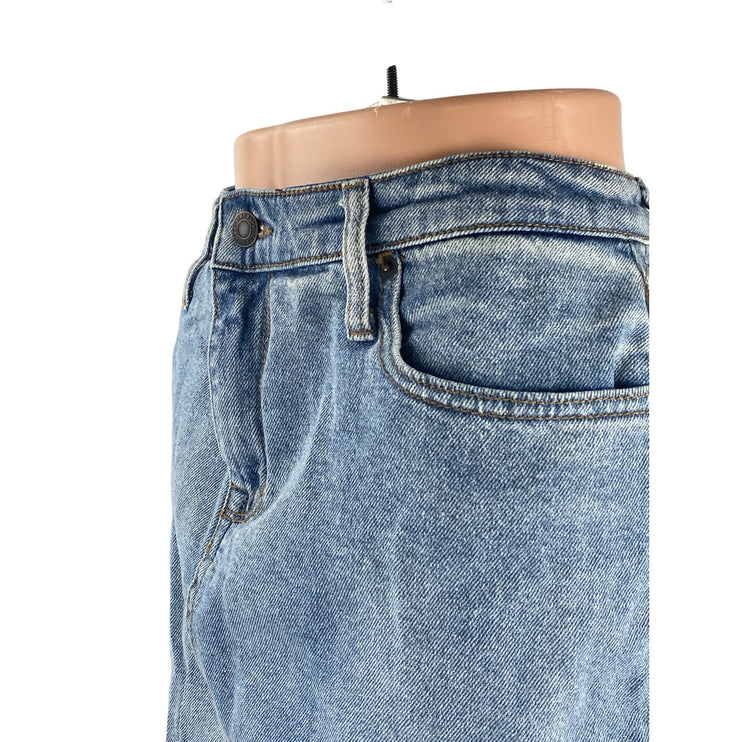 Mossimo Blue Raw Fayed Hem High Rise Mini Deconstructed A-Line Denim Skirt 12/31