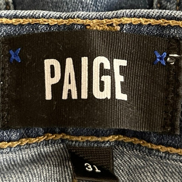 Paige Lennox Men's Blue Mid Rise Medium Wash Slim Straight Denim Jeans Size 31