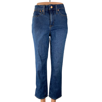 J.Crew Women's Dark Blue Wash High Rise Casual Straight Denim Jeans Pants Sz 26