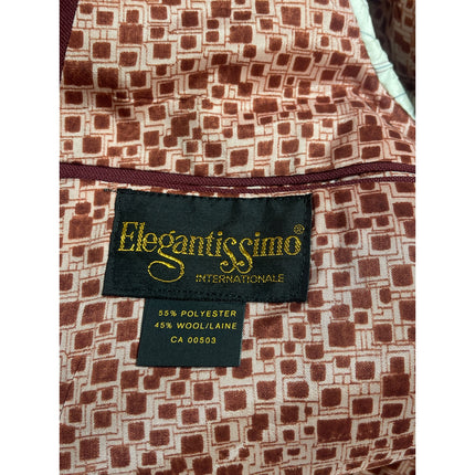 Elegantissimo Men's Red Wool Pocket Slit Long Sleeve Blazer Sport Suit Jacket M