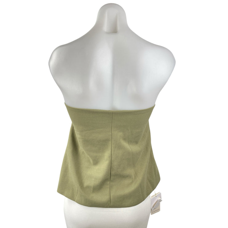 NEW Commense Women Green Strapless Bandeau Cutout Sleeveless Blouse Top Size L