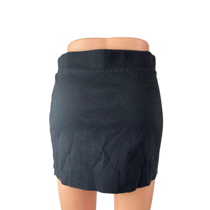 Madewell Women's Black Elastic Waist Pull On Career Mini Pencil Skirt Size S