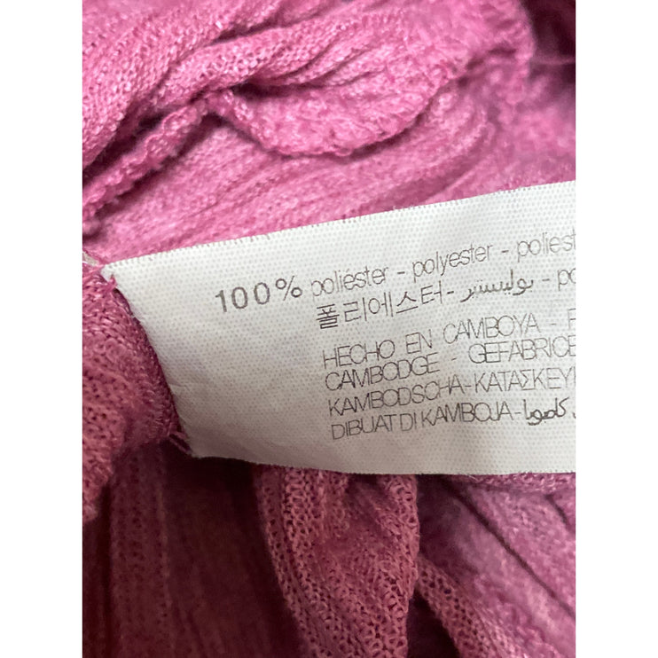 Zara Women's Pink High Waisted Plisse Pull On Wide Leg Trousers Pants Size M