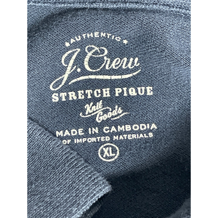J.Crew Stretch Pique Men's Blue Collared Short Sleeve Casual Polo Shirt Top XL