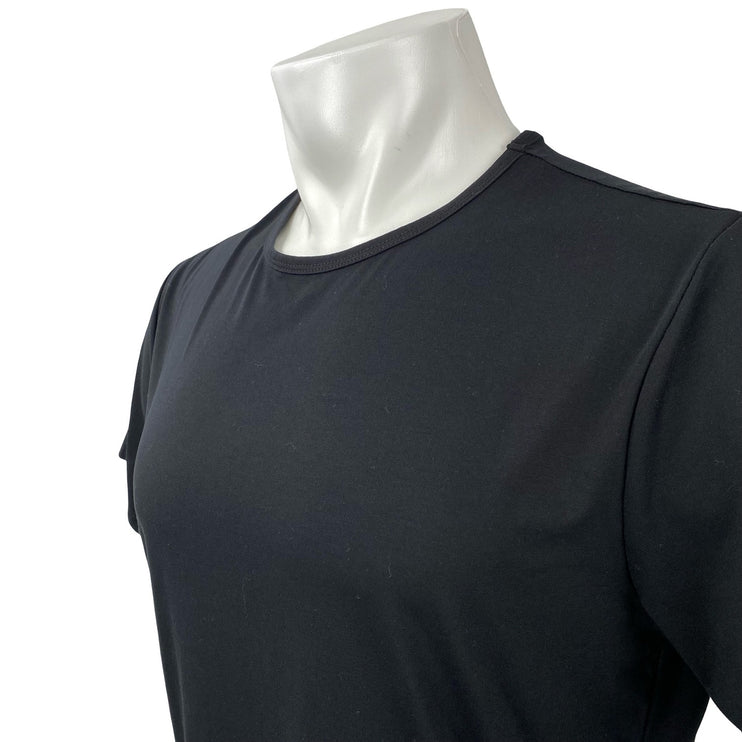 CUTS Men's Black Curve-Hem Short Sleeve Crew Neck Basic T Shirt Tee Top Size L