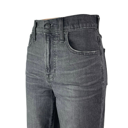 Madewell Women's Black High Waisted Faded Straight Leg Denim Jeans Pants Sz 25T