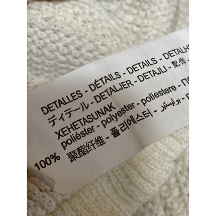 Zara Women's Cream Cable Knit Short Sleeve Button Down Sweater Crop Top Size M