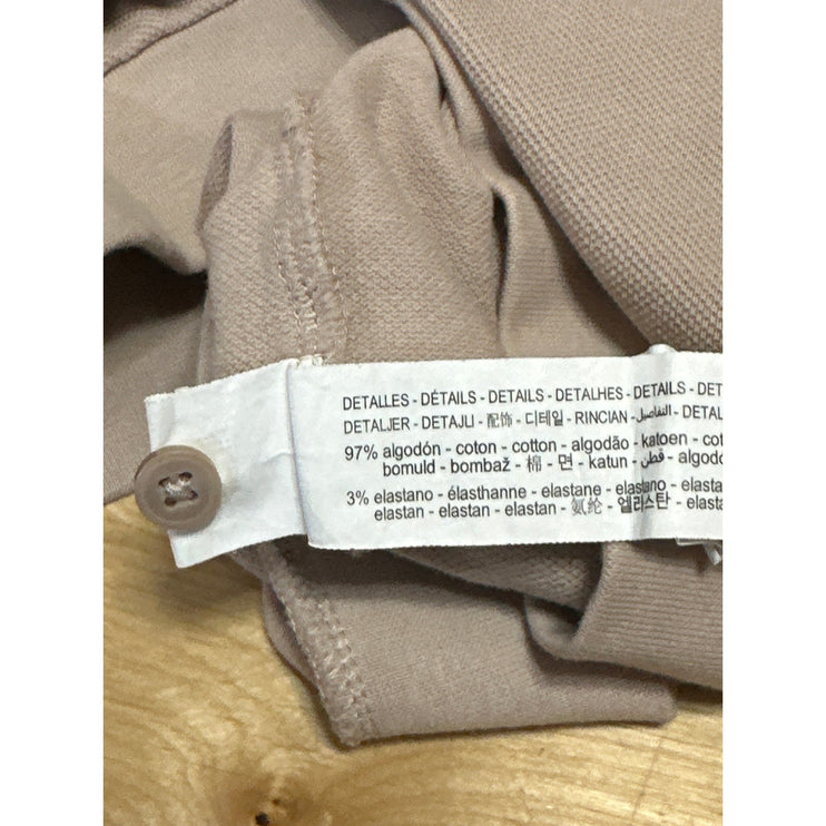 Zara Men's Beige Short Sleeve Collared Golf Pullover Knit Polo Shirt Top Size M