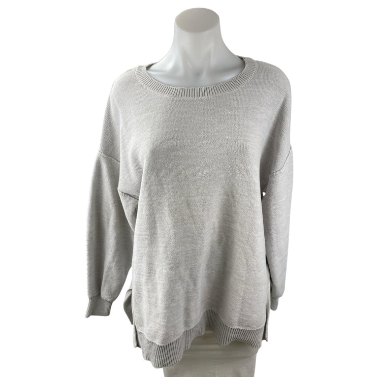 Gap Women's Gray Long Sleeve Knit Round Neck Sweatshirt Sweater Top Size L