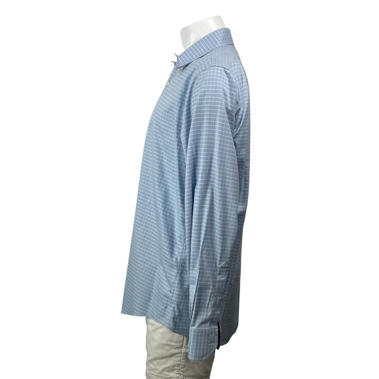 Brooks Brothers Blue White Long Sleeves Plaid Button Down Dress Shirt Top Sz 36