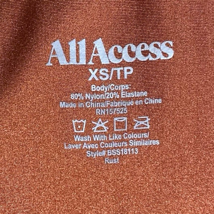 All Access Brown Rust Metallic Shiny High Rise Yoga Athletic Biker Shorts Sz XS