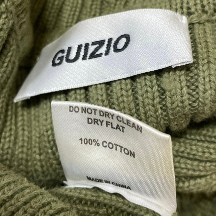 GUIZIO Semie REVOLVE Moss Green Sleeveless Ribbed Knit Mock Neck Crop Tank Top S