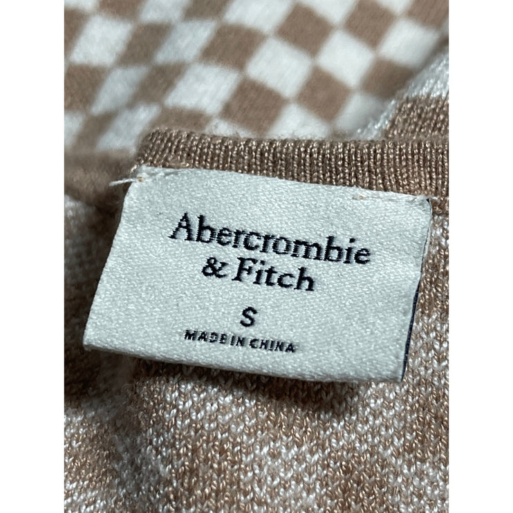 Abercrombie & Fitch Women's Beige Gingham Check Tank Mini Bodycon Dress Size S